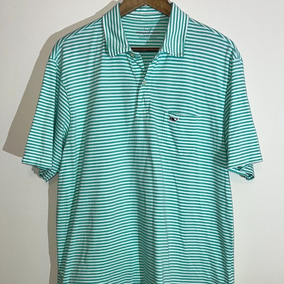 Vineyard Vines Other - VEUC VINEYARD VINES MENS SHORT SLEEVED POLO SIZE L - MINT STRIPE